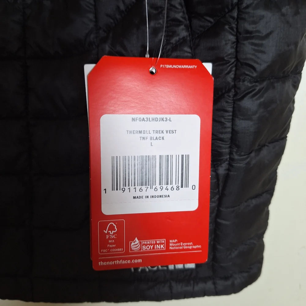 NWT The North Face ThermoBall Eco Vest Men's Large Black Quilted Puffer Size L
